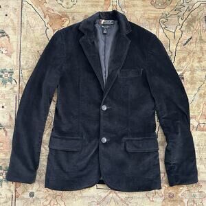 Fink Black Velvet Blazer Two-Button Dinner Sport Coat Jacket Sz Small